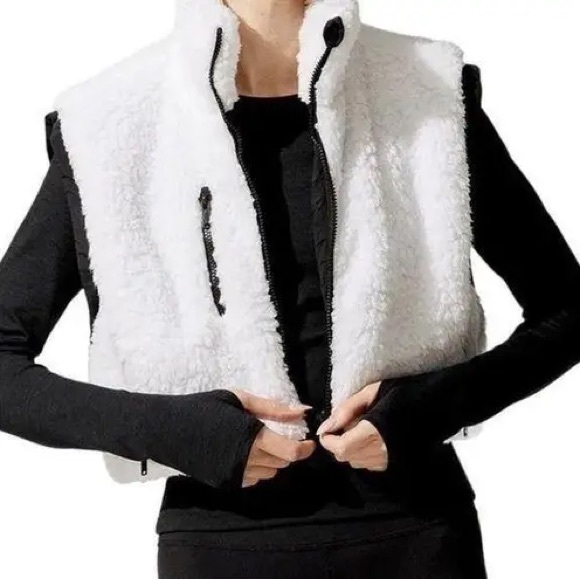 FP Movement by Free People Reversible Black and White Faux Fur Vest - Picture 5 of 7